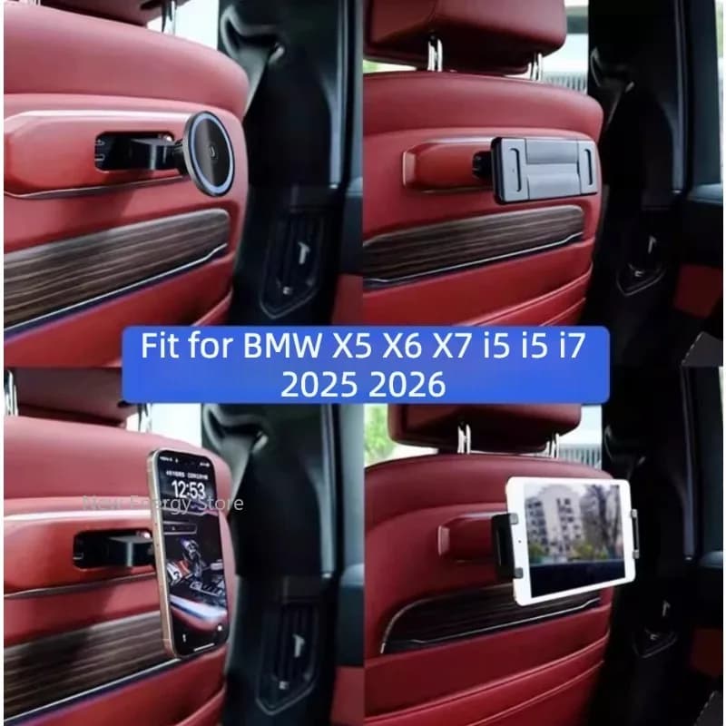 For BMW X5 X6 X7 I5 I7 Seat Back Magnetic Tablet Phone Holder Rotation Rear Seat Mount Special Car Interior Accessories
