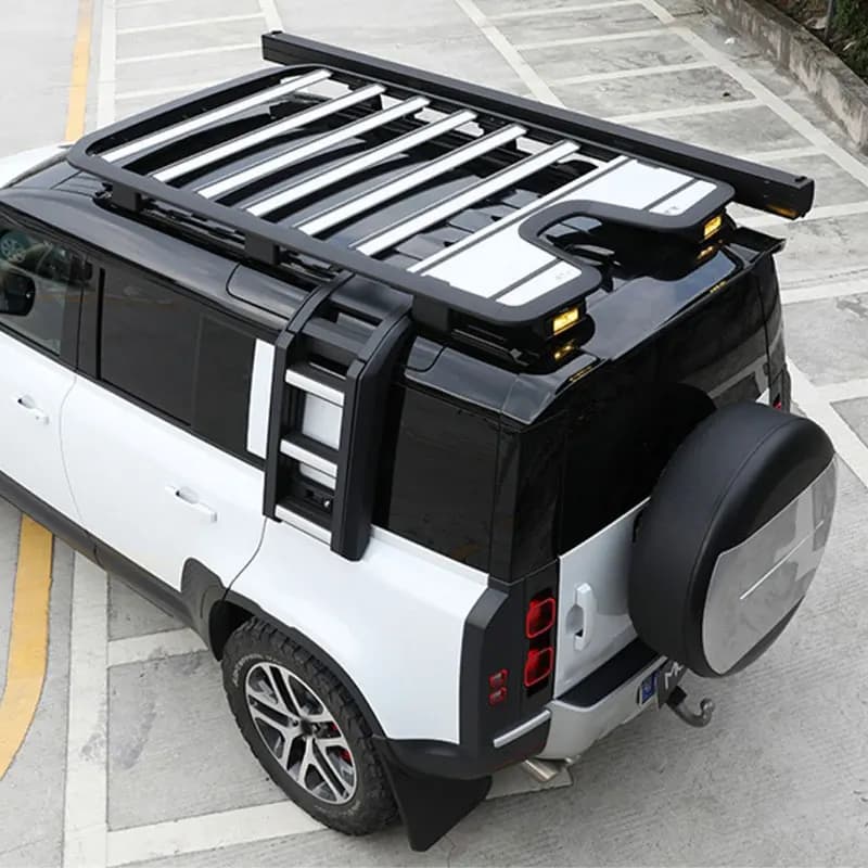 2024 Perfect Fitment Aluminum Alloy Car Luggage Roof Rack Roof Mount Basket for L-and Rover Defender
