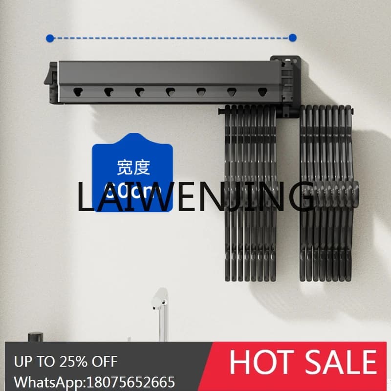 RWJ Invisible Telescopic Clothes Rail Outdoor Wall-Mounted Bay Window Air Quilt Home Tool