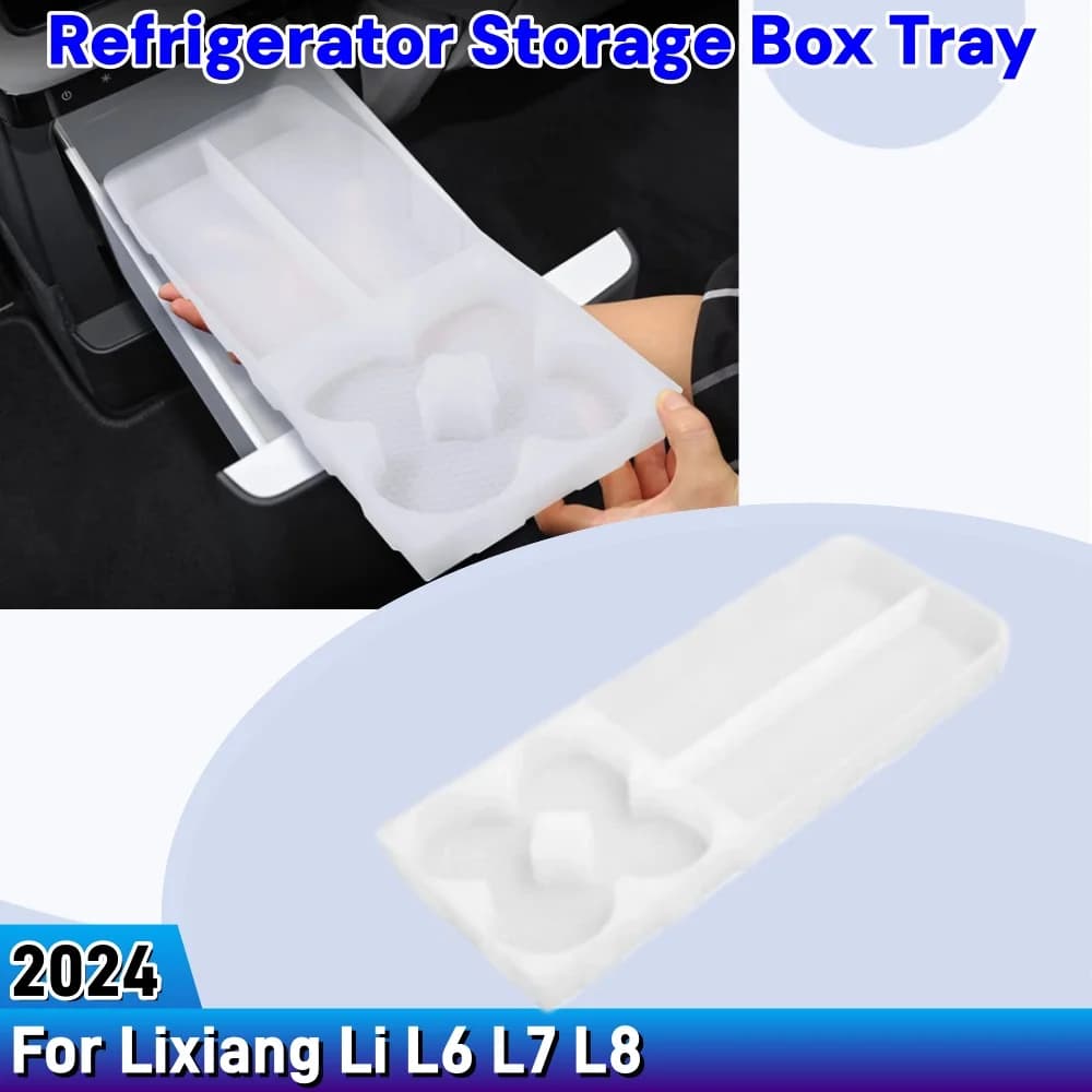 For Lixiang Li L6 L7 L8 2024 Restyling Car Silicone Refrigerator Storage Box Tray Car Styling Interior Decoration Accessories