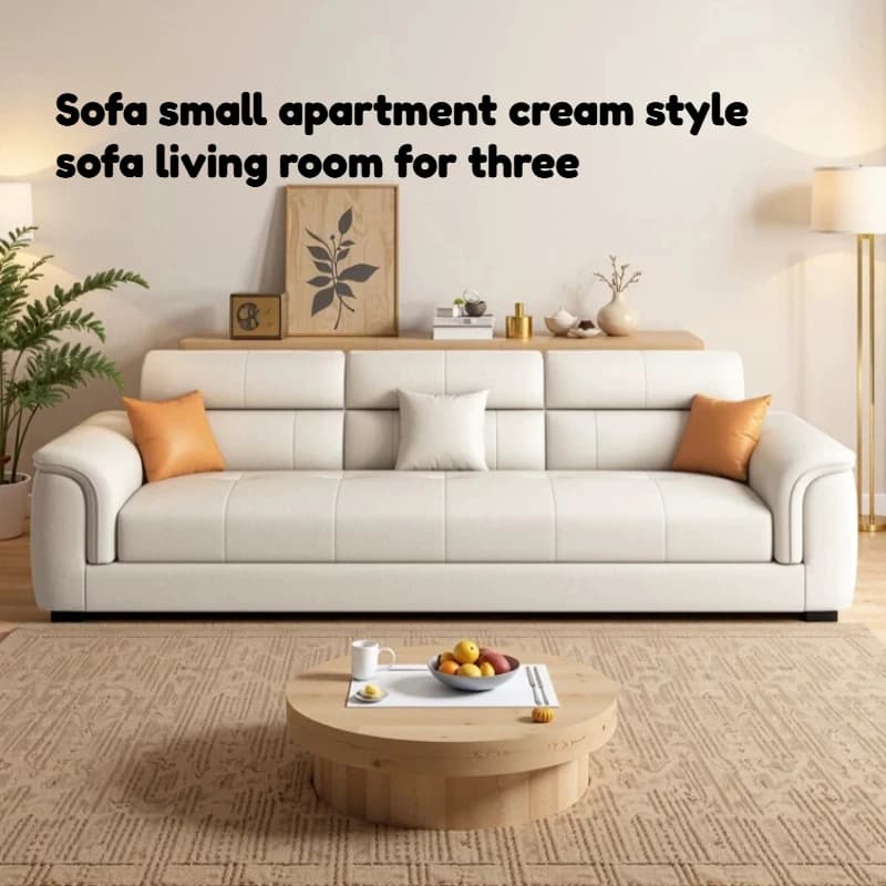 Cream Style Sofa Small Apartment Lounge Living Room Sofa Three-seater Art Hotel Luxury Single Fauteuil Salon Home Furniture