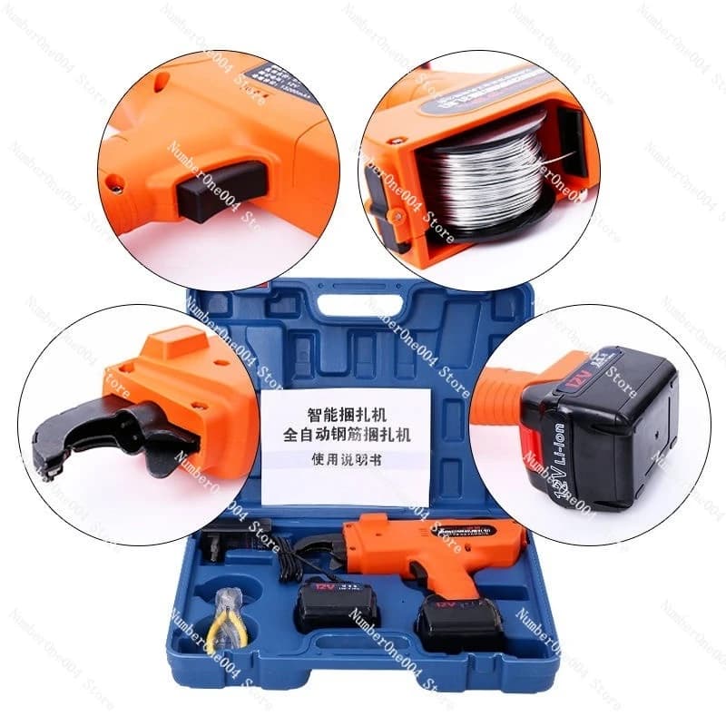 Machine Cordless Cable Rechargeable Fully Automatic Rebar Tying Machine Rebar Tying Tool 12V 4500mAh Automatic Rebar Binding