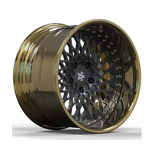 Golden Chrome Plating Forged Alloy Wheel  6061 T6 2pcs Forged Wheel Rim