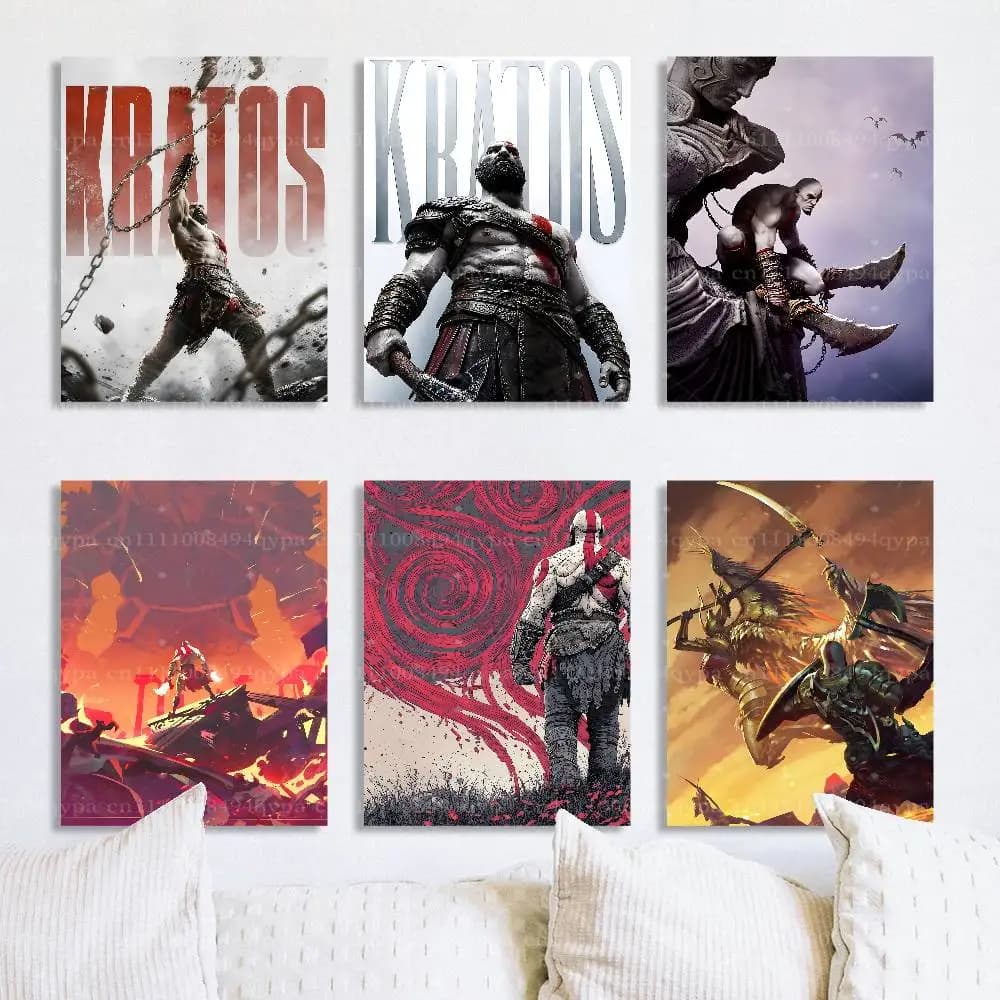 Kratos G-God Of Wars Ragnarok Poster Gift for Men Women Fashionista Wall Decor for Living Room  Bedroom Office UNFRAMED Wall Art