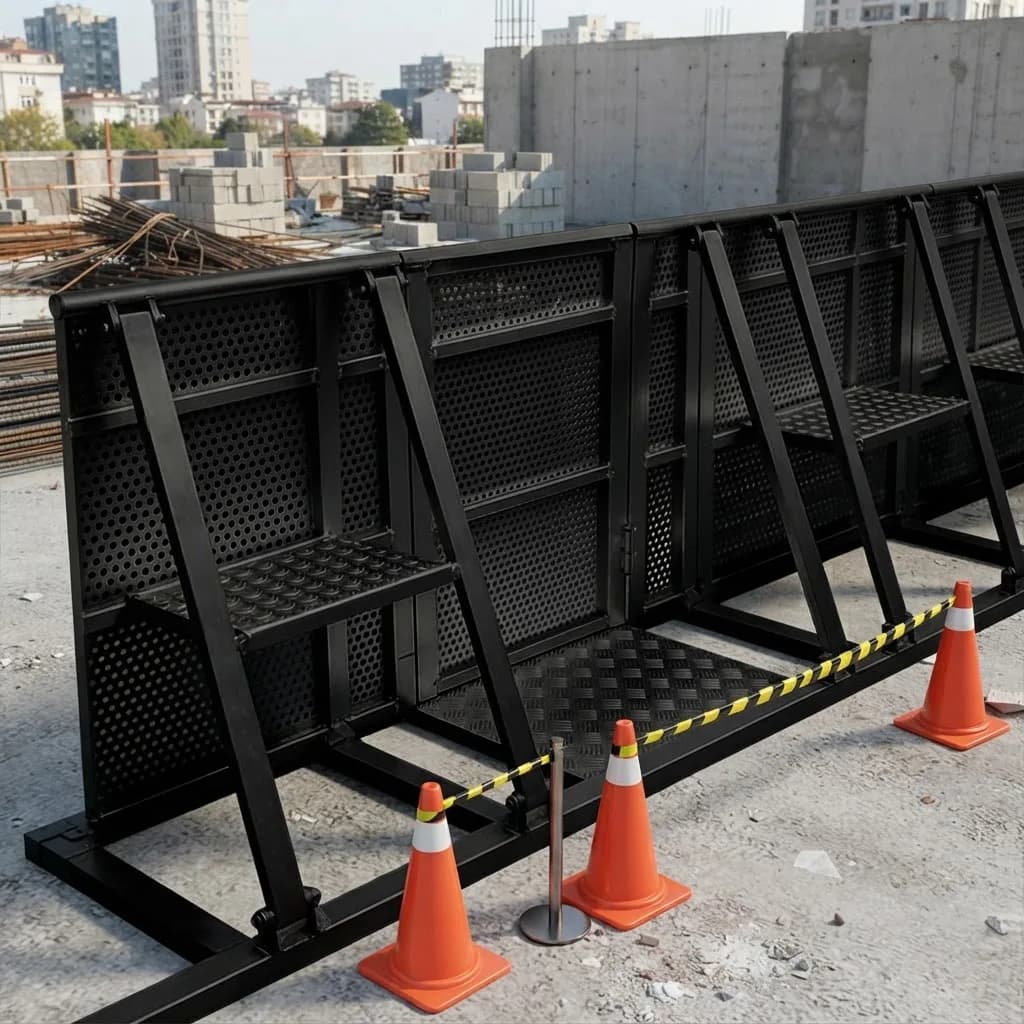 Black Iron Barricade Outdoor Performances Concerts Anti-riot Isolation Barrier Foldable Movable Safety Crash