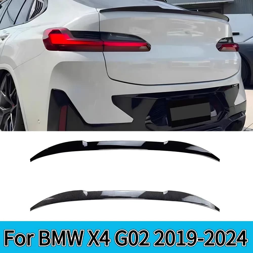 For BMW X4 G02 2019-2024 ABS Gloss Black Carbon Look Rear Wings Rear Trunk Spoiler Wing Tuning Accessories