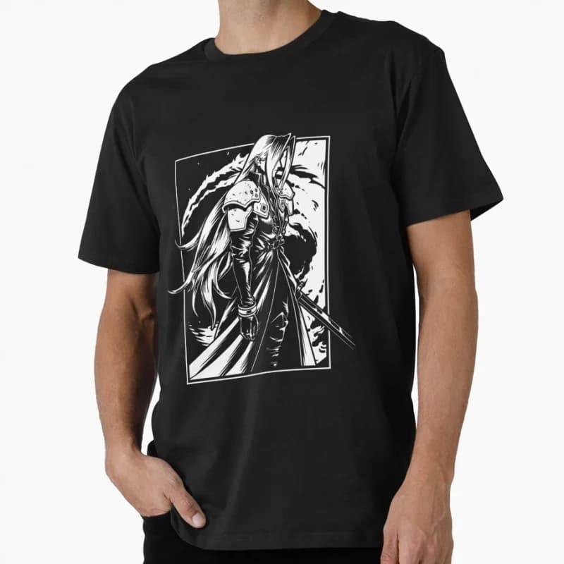 Final Fantasy Sephiroth The Man In The Black Gift T shirt fro gamer 100% cotton Short Sleeve Graphic Clothes All size tops S-6XL