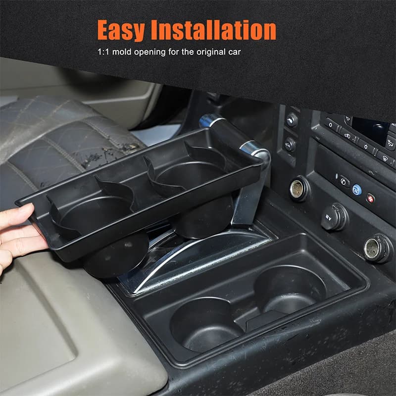 1piece set ABS black For Hummer H2 2003-2007 car central control water cup holder storage box car interior accessories