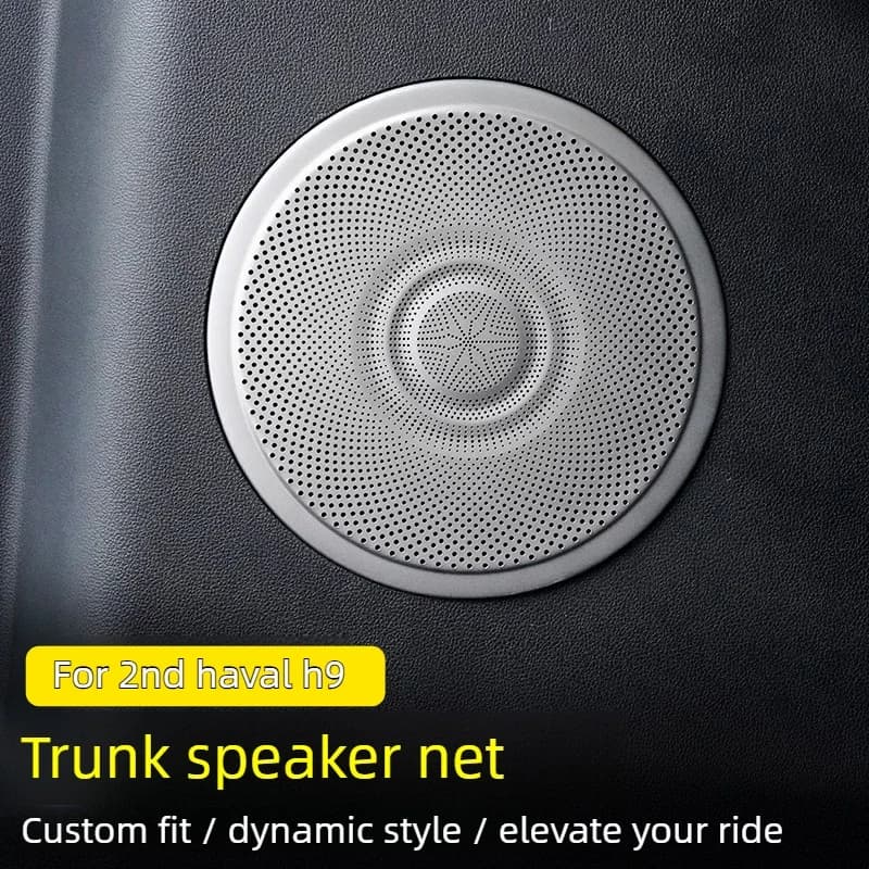 For 2nd Haval H9 2024 Car Trunk Horn Net 304 Stainless Steel Speaker Sound Frame Protective Cover Car Interior Accessories