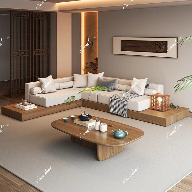 Song's aesthetic sofa new Chinese solid wood furniture combination