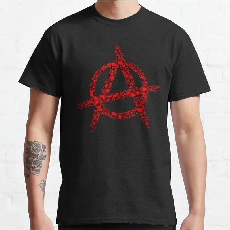 No Gods No Masters Gift T Shirt For Rockers Anarchist Slogan Print Tee Anarchy Symbol Graphic Clothes All Size Tops S-6XL
