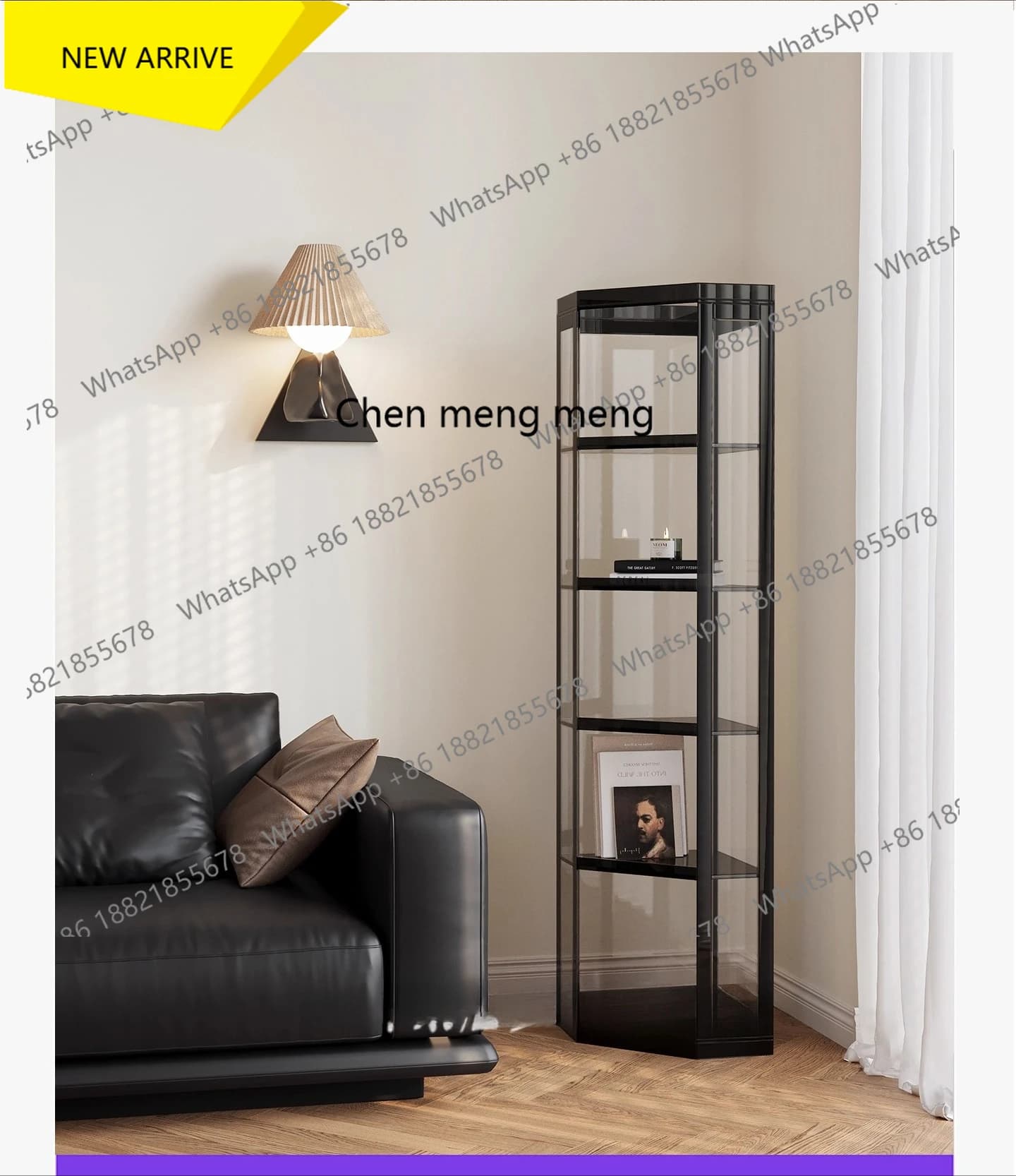 M138 Light Luxury High-end Corner Cabinet Wall Corner Triangle Storage Cabinet Integrated Wall Sideboard Bedroom Display Cabinet