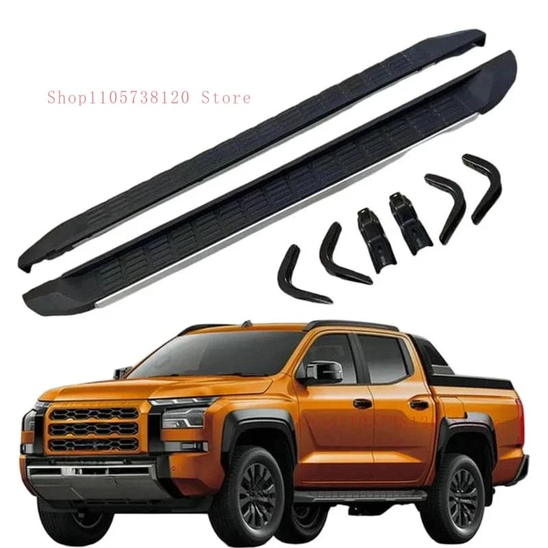 Car Accsori Matte Black Aluminum No-Drill Pair Of Running Boards L0 -