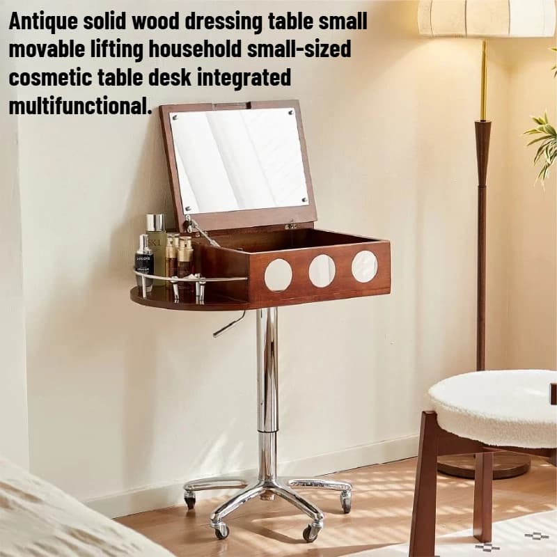 Mid Century Vintage Dressing Table Mirror Makeup Floating Bedroom Dressing Table Wood Storage Schminktisch French Furniture