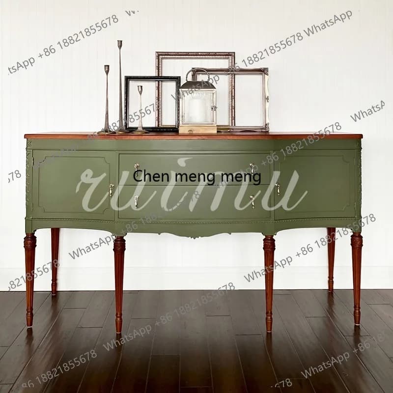 American contrasting color porch cabinet, home storage decorative cabinet, French living room partition foyer cabinet