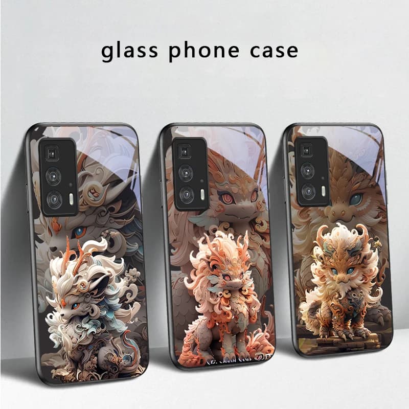 Kirin with flowing hair For Motorola Moto Edge 20 Lite 30 Pro 40 Neo 50 Ultra G45 G54 G55 G75 G84 G85 G Play 23 Glass Phone Case