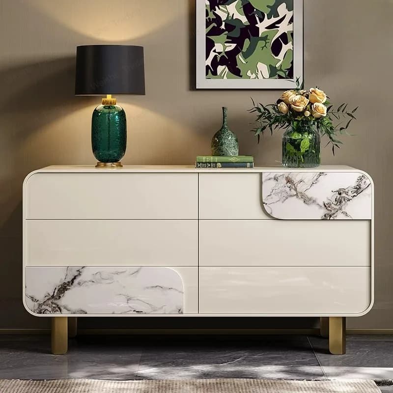 Light luxury chest, custom marble drawer, porch cabinet, premium paint, bedroom TV cabinet, bedside storage cabinet