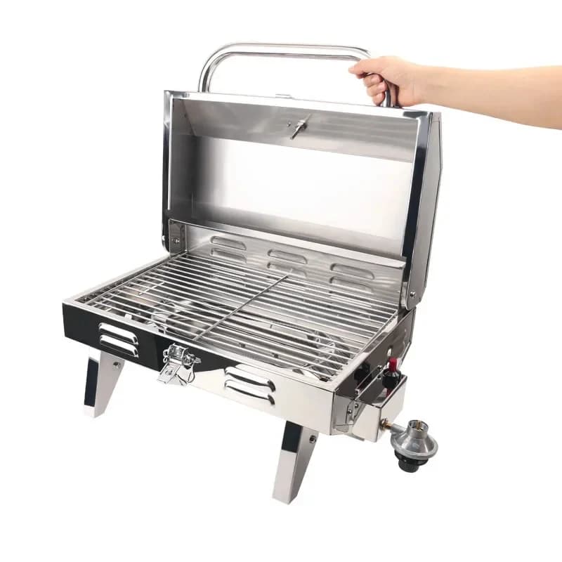 Stainls Steel Outdoor Yacht BBQ Grill -Fired Portle with Adjustle Fishing Rod Holder Boats