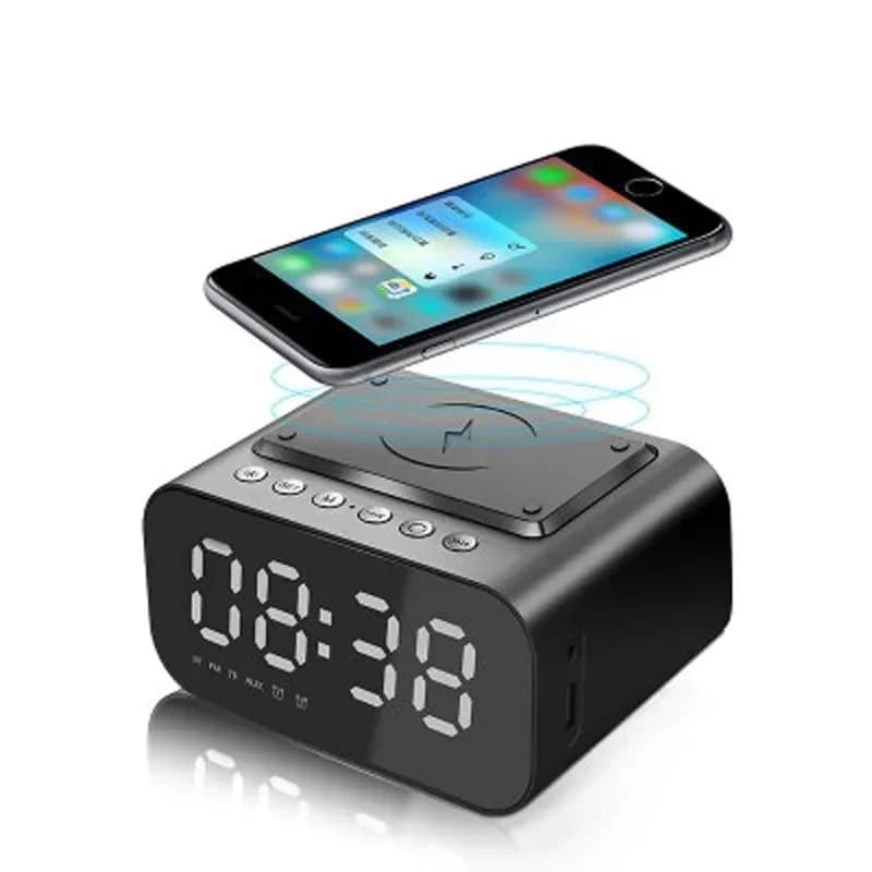 wireless charging, portable Bluetooth speaker, mini alarm clock, card speaker.