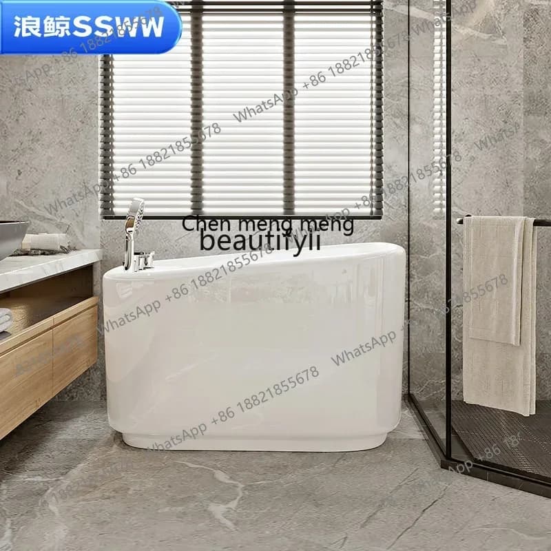 2003Bathroom Household Small Apartment Deep Bubble Bathtub Stand-Alone Mini Acrylic Japanese-Style Movable