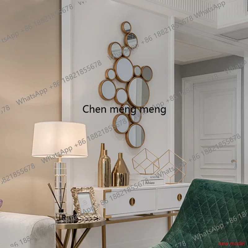 European-style restaurant, decorative mirror creative living room, wall-mounted mirror entrance, flat mirror h178
