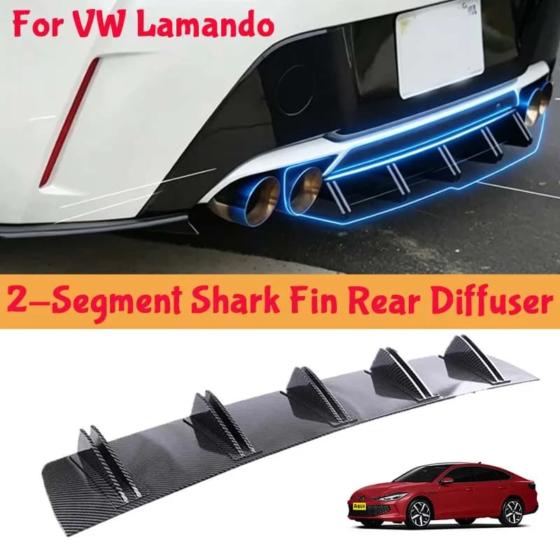 For VW Lamando Shark Fin Rear Diffuser Split Chassis Spoiler Auto Aerodynamic Parts Aerodynamic Modification