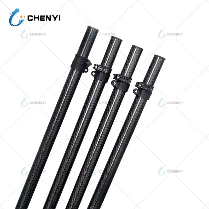 8ft Adjustable Carbon Fiber Tent Pole Flexible Retractable Extension Rod for Camping Tarp Shelter Outdoor Hiking Gear