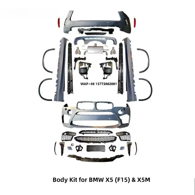 Body Kit Suitable for  X5 F15 to X5M Front Bumper Rear Bumper Assembly Black Grille Side Skirt 14-18 Upgrade Kit