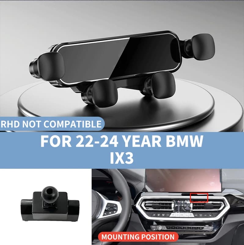 Suitable for BMW ix3 G08 BEV(22-24 models) car air outlet phone holder+base, GPS navigation phone holder, sturdy and not shaking