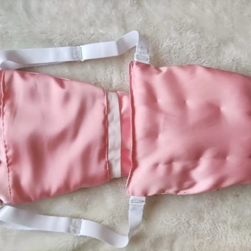 Women Adjustable Elastic Waistband Filled Cotton Panties Men's Sexy Pink Silk Soft Smooth T-briefs Handmade Dance Private Party