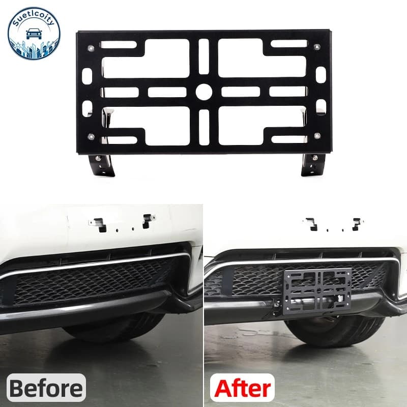 Exterior Car Accessories For Nissan Juke 2011-2019 Car Front Bumper License Plate Bracket Holder Carbon Steel Black US Version