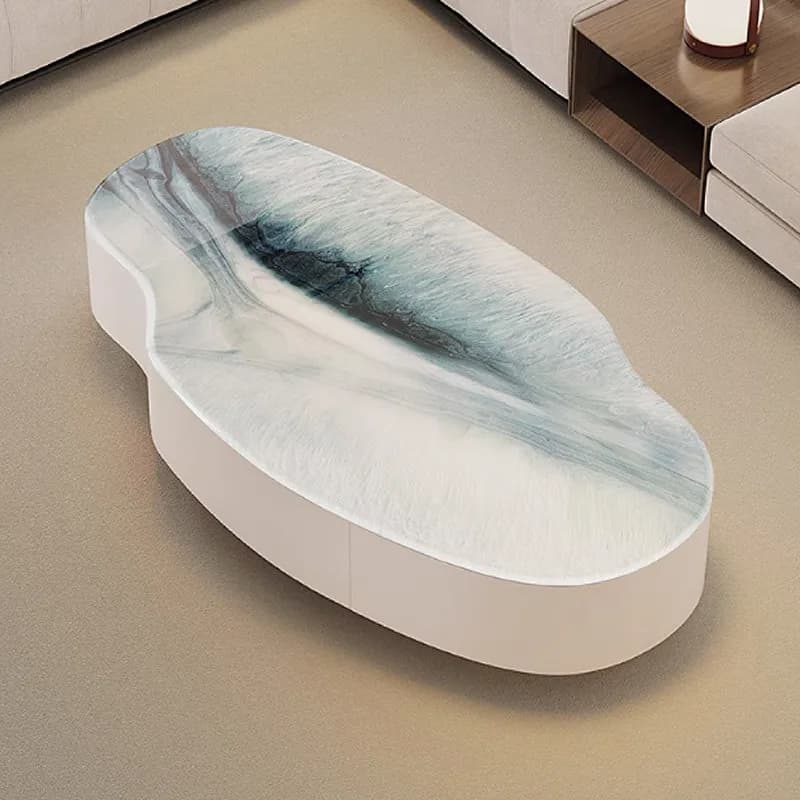 Irregular Drawer Coffee Table Decoration Designer Minimalist White Coffee Table Modern Storage Meuble Salon Furniture For Home