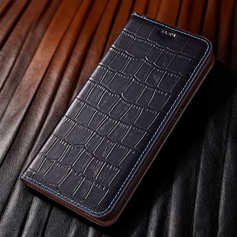 Luxury Genuine Leather Phone Case For Xiaomi BlackShark 5/4/3/2/1 S R Pro Bamboo knot pattern regular style