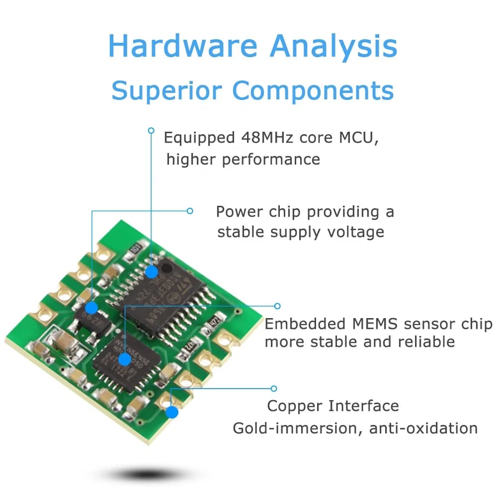 WT61 AHRS 6‑Axis Sensor Module MPU6050, 3‑Axis Accelerometer Gyroscope Tilt Angle Vibration Sensor,‑40℃~+85℃ 100Hz Output
