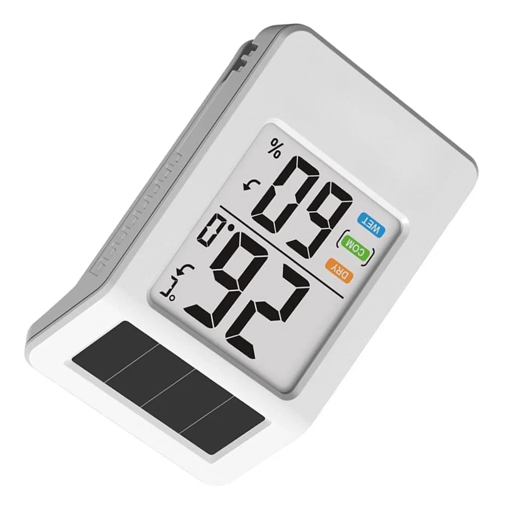 WiFi Solar Thermometer Hygrometer 3.9 inch LCD Display Wireless Remote Monitoring for Nursery Wine Cellar Greenhouse