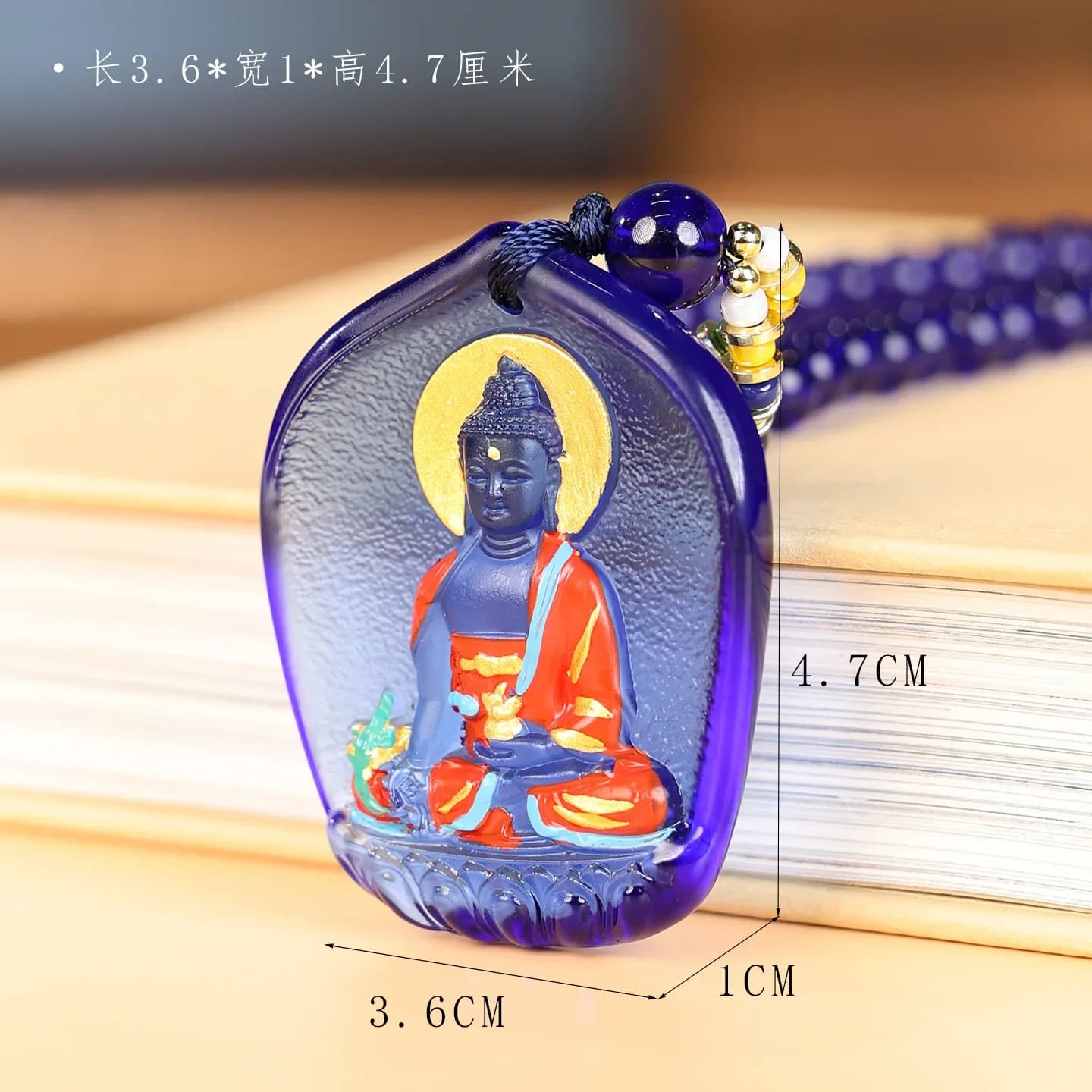 FX-17    Gold painted glazed pharmacist Buddha pendant, peace life amulet, blessing pendant, men's and women's gifts