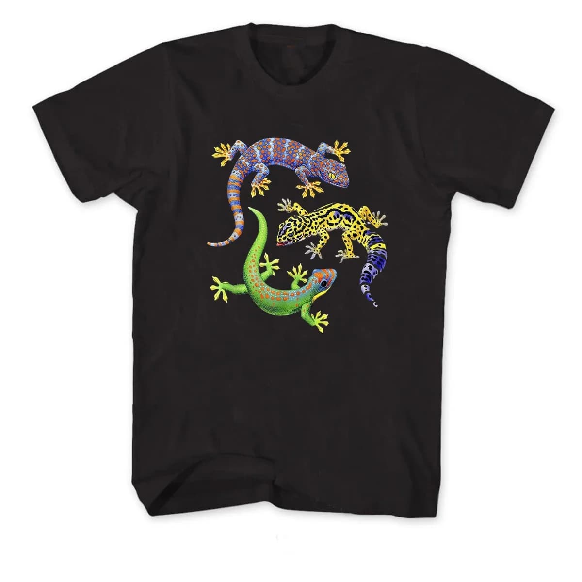 Cute Colourful Gecko Wildlife Lizard Men's T-Shirt Summer Cotton Short Sleeve O-Neck Unisex T Shirt New S-3XL