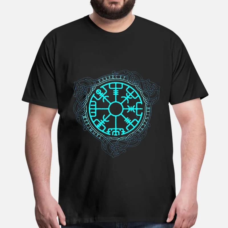 Valhalla Viking Compass Gift T-Shirt 0415 Viking Runes Norse Myths Graphic clothes 100% cotton printed Tee  All size tops S-6XL