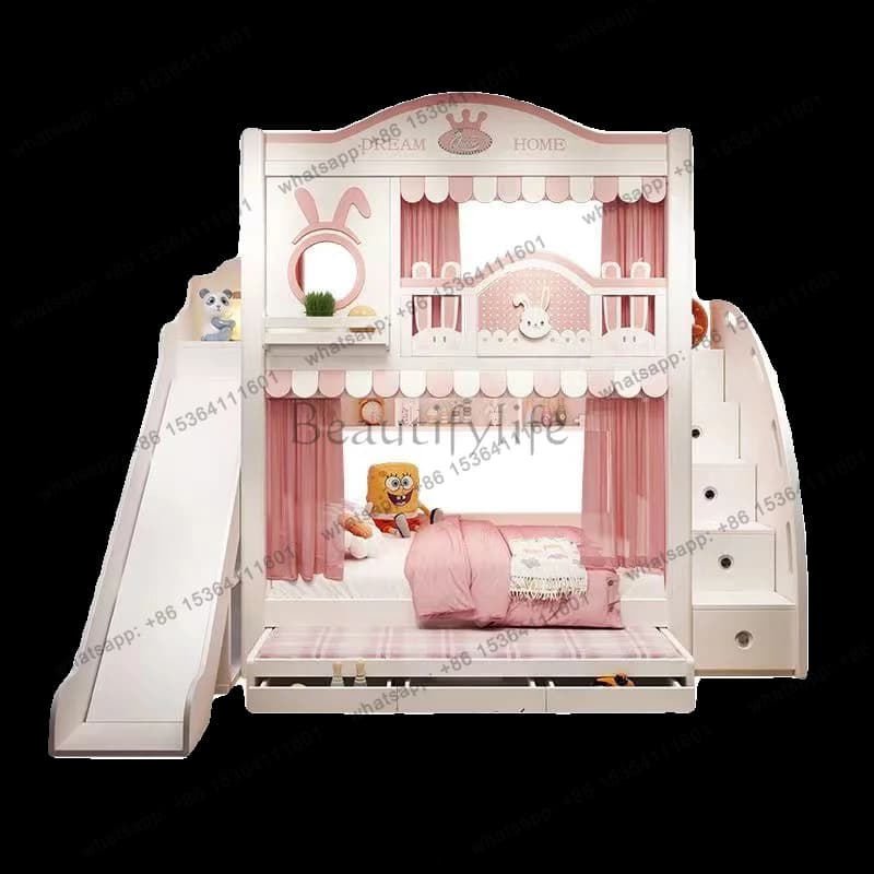 Decoration Storage Children Bed Frame Design Modern Bunk Children Bed Wooden Japanese