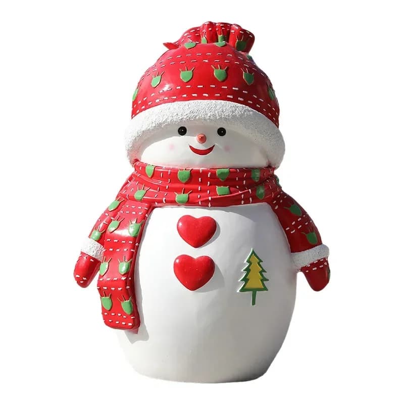 Cartoon snowman sculpture outdoor fiberglass, shopping malls, hotels, real estate communities