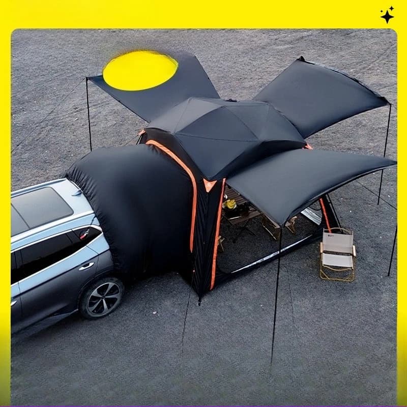 Quick Open Soft Roof Rear Tent Double Roof Hydraulic Roof Tent with Extended Canopy