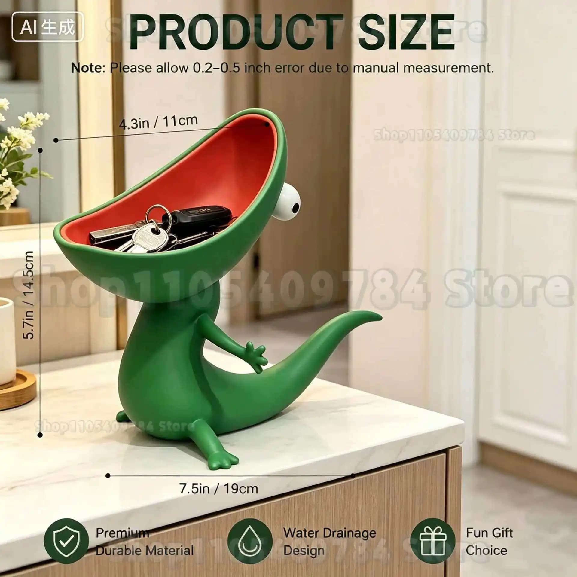 Lizard Soap Holder Cute Open-Mouthed Lizard Soap Box Decorative Bathroom Organizer Funny Drain Soap Dish for Bathroom Sink