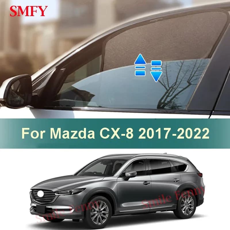 Magnetic Car Sunshade For Mazda CX 8 CX8 2017-2022 Customized Car Side Window Sun Protection Cover Heat Insulation Mesh Curtains