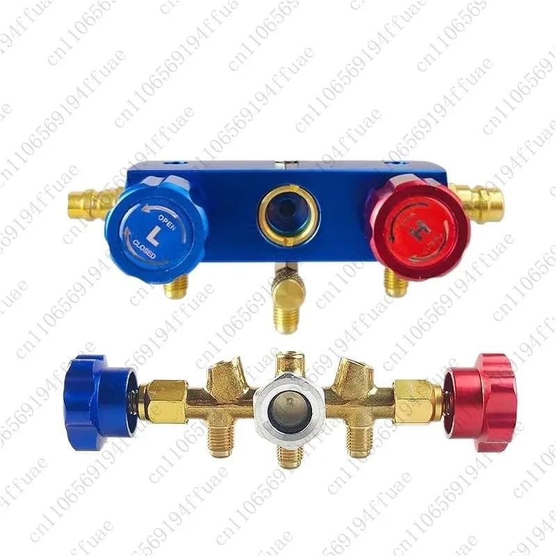 Air Conditioner Dual Meter Valve Body Refrigerant Gauge Snow Gauge Pressure Gauge Valve Body Accessories Liquid Filling