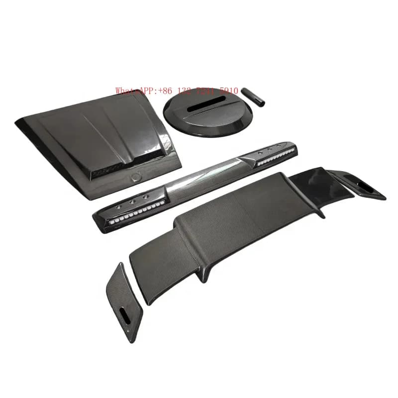 B Style Dry Carbon Fiber Spoiler Roof Light Hood Spare