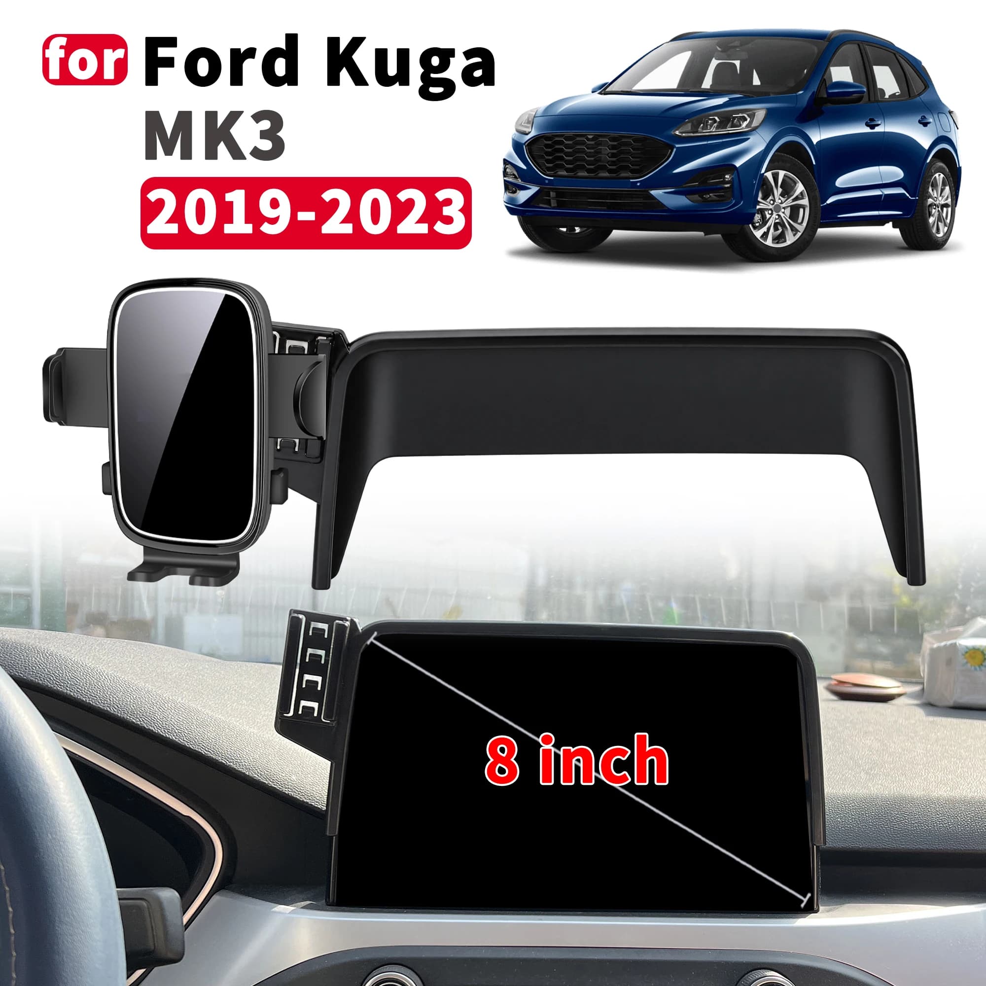 for Ford Kuga MK3 3d 2019-2023 ST-Line 8inch (Not for 13.2inch) Car Phone Holder Mount Vehicle-Specific GPS Navigation