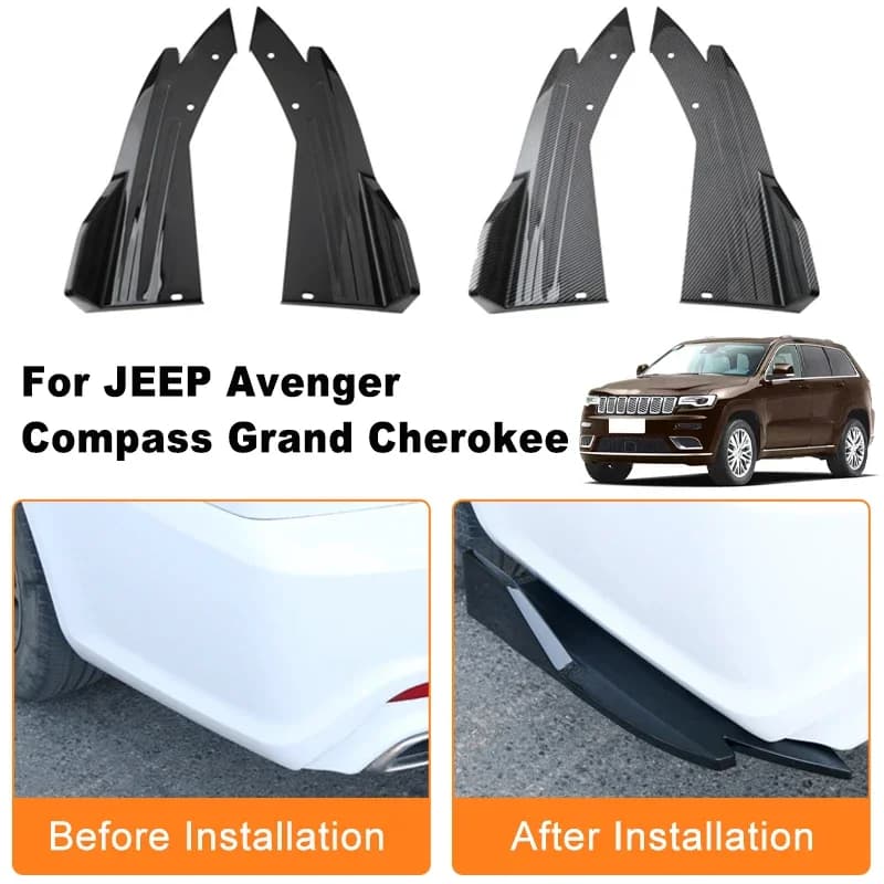 Car Rear Bumper Spoiler Lip Diffuser Side Skirt Splitter Wrap Angle Anti-Crash For JEEP Avenger Compass Grand Cherokee