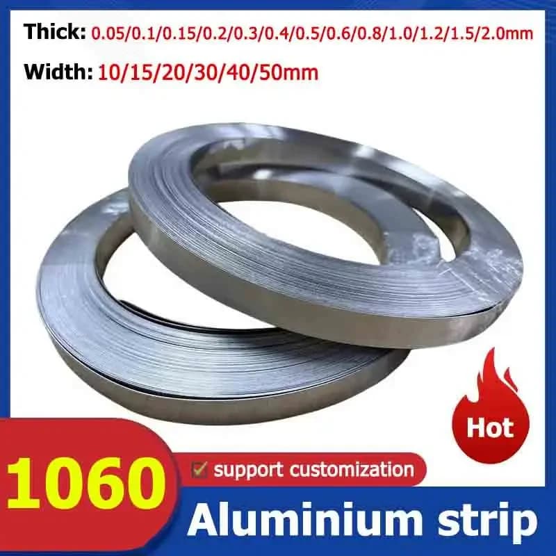 5M Aluminium Strip Sheet Coil Plate Thickness 0.05/0.1/0.2/0.3/0.4/0.5/0.6/0.8/1.0/1.2/1.5/2.0mm Width 10/15/20/30/40/50mm