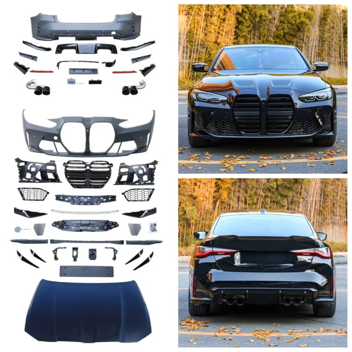 GX Brand Bodykit for BMW 4 Series G26 2021+ M4 Style Full Body Kit Aluminum Hood Lightweight Upgrade Direct Bolt-On Fit