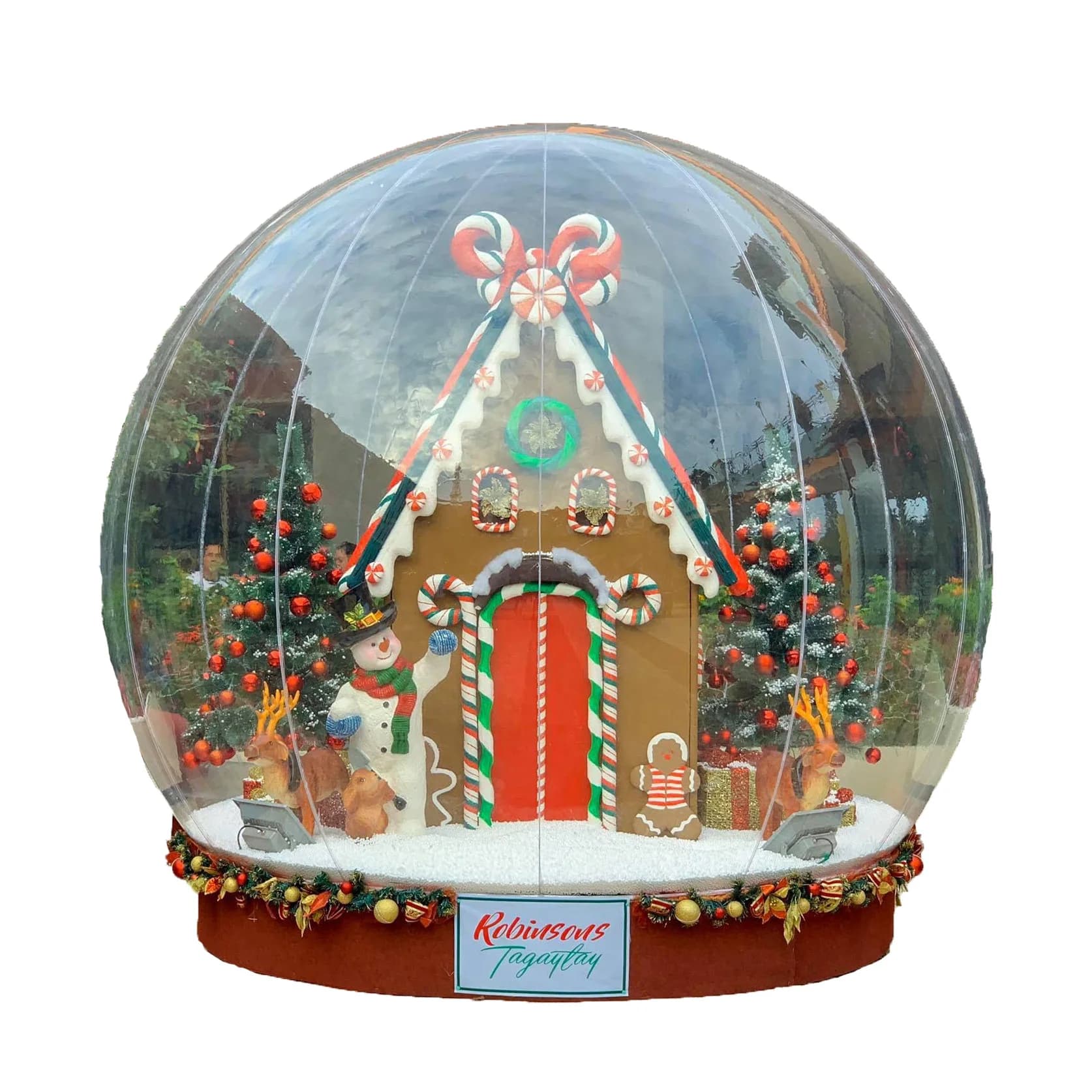 5m Transparent Giant Inflatable Snow Globe Advertising Bubble Ball Christmas Decoration Custom Inflatable Snow Ball